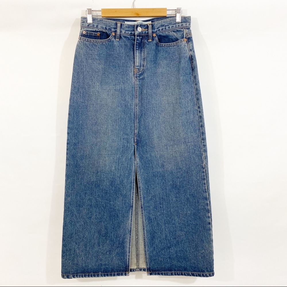 Vintage Gap Long Front Slit Denim Jean Skirt